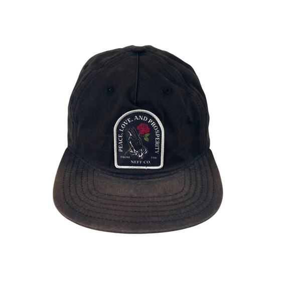 NEFF Peace, Love, and Prosperity Snap Back Baseball Hat Cap Praying Hands Faded - Picture 1 of 8